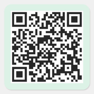 Sticker Carré Code QR vert menthe