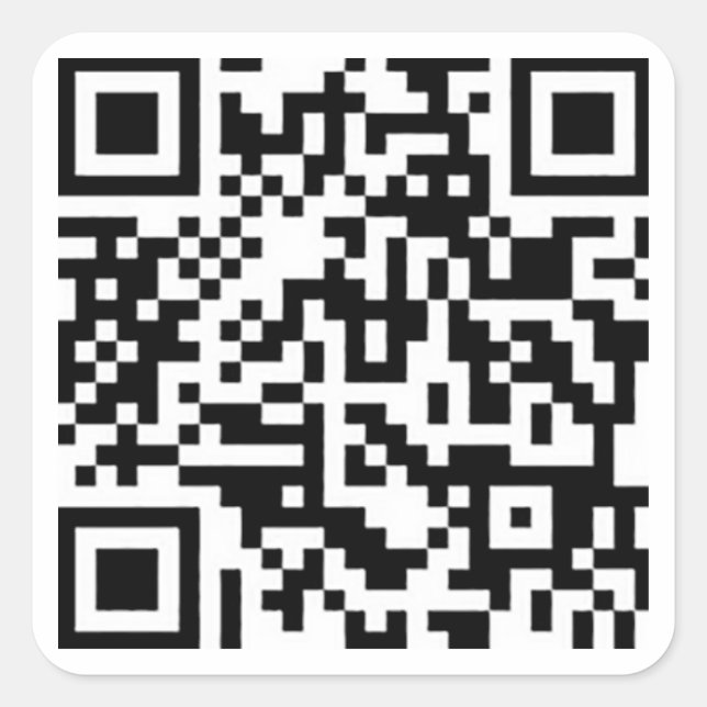 Sticker Carré code rickroll qr (Devant)