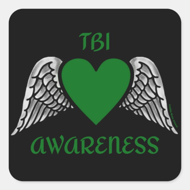 Sticker Carré Coeur/ailes...TBI (Devant)