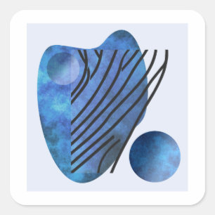 Sticker Carré Coeur bleu
