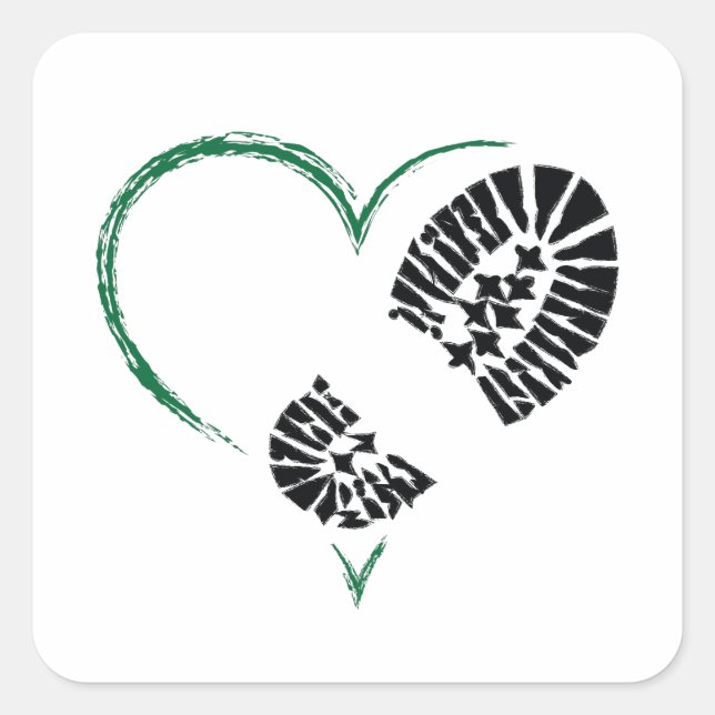 Sticker Carré coeur d'amorce (Devant)