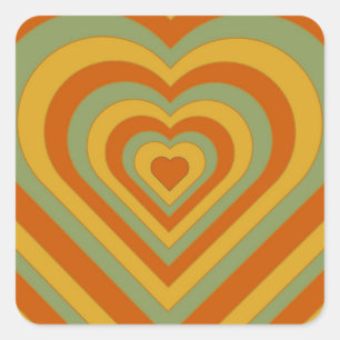 Sticker Carré Coeur d'amour Super en couche rétro