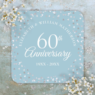 Sticker Carré Cœur de confettis pour script du 60e anniversaire 