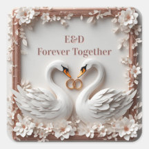 🕊️ Cœur de cygne Collection de mariage à cadre fl