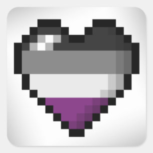 Sticker Carré Coeur de pixel sexuel