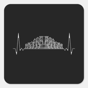 Sticker Carré Coeur des échecs