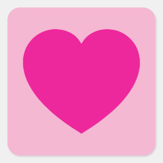 Sticker Carré Coeur des Valentines roses chaudes