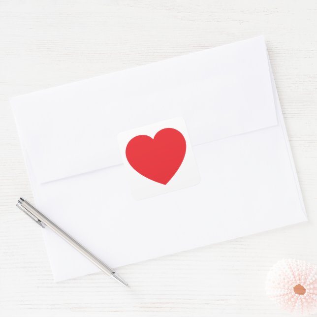 Sticker Carré Coeur des Valentines rouges (Enveloppe)