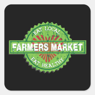 Sticker Carré Coeur du marché agricole