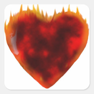 Sticker Carré Coeur flamboyant