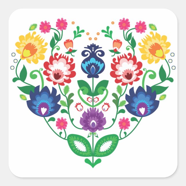 Sticker Carré 💜 coeur inspiré de Folk (Devant)