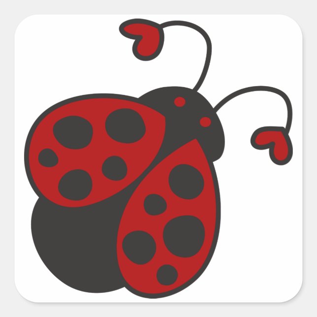 Sticker Carré Coeur Ladybug (Devant)