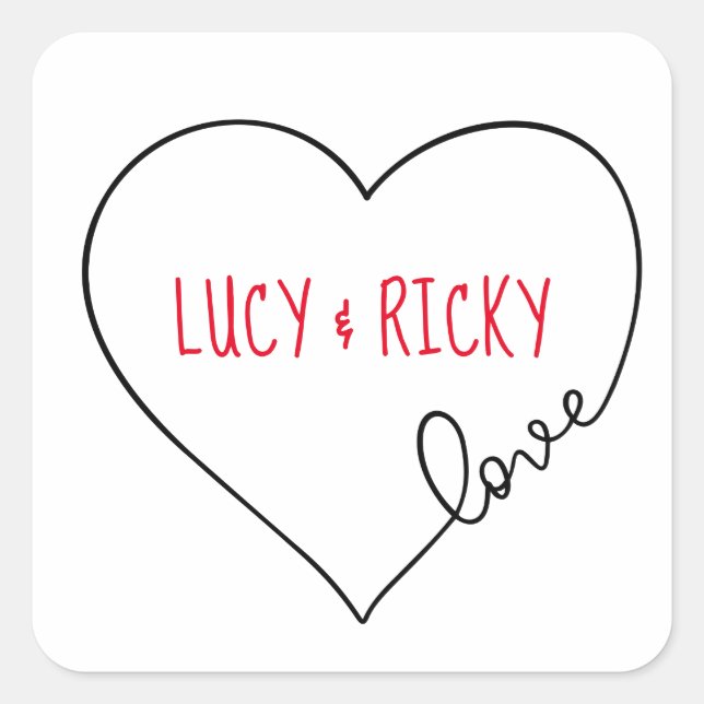 Sticker Carré Cœur Mignon (Devant)