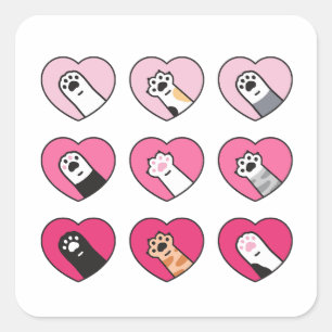 STICKER CARRÉ COEUR PAWSIQUE