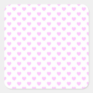 Sticker Carré Cœurs à pois roses