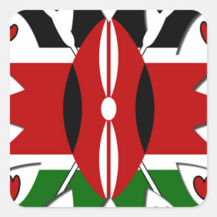 Sticker Carré Coeurs du Kenya