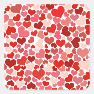 Sticker Carré Coeurs mignons