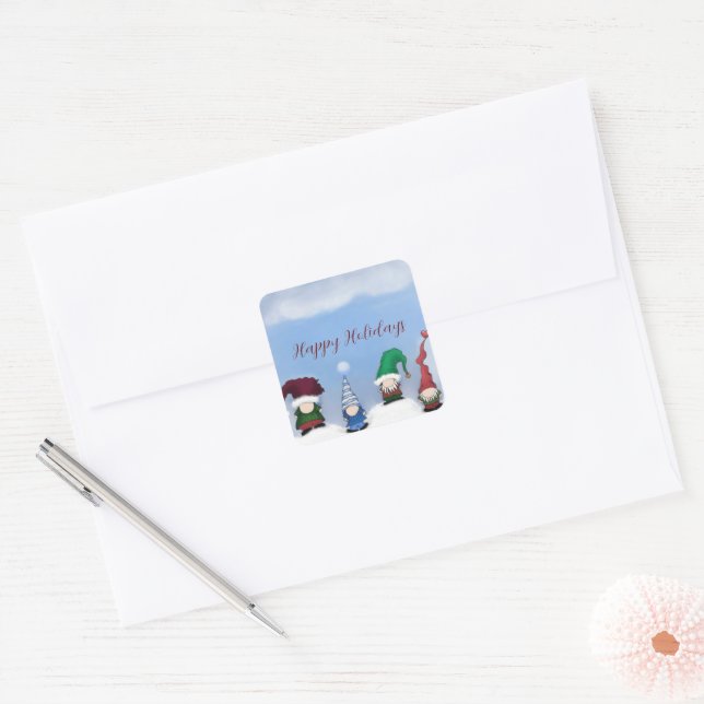 Sticker Carré Cohorte de gnomes adorables (Enveloppe)