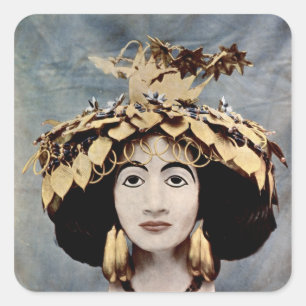 Sticker Carré Coiffe sumérienne portée par la Shub-annonce de