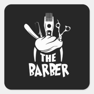 Sticker Carré Coiffeur coiffeur