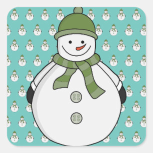 Sticker Carré Cold snowman