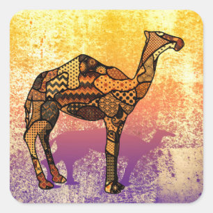 Sticker Carré Collage Abstrait Ozzy the Camel ID102
