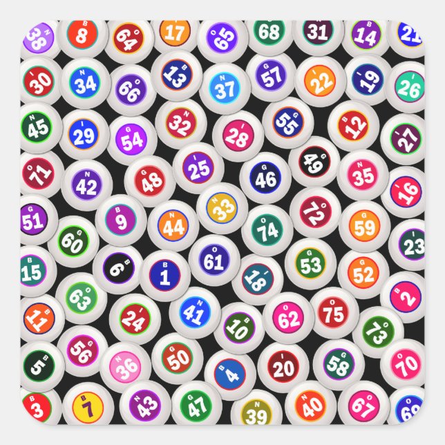 Sticker Carré Collage Bingo Balls (Devant)