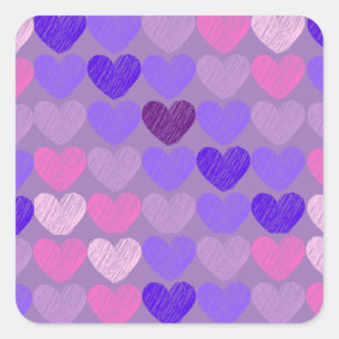 Sticker Carré Collage de coeur rose à violet Arrière - plan viol
