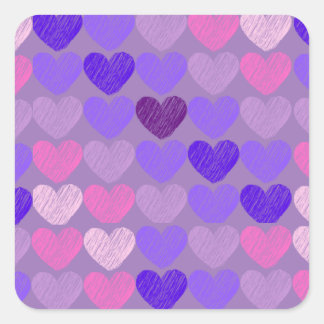 Sticker Carré Collage de coeur rose à violet Arrière - plan viol