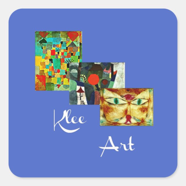 Sticker Carré Collage d'oeuvres d'art Paul Klee (Devant)