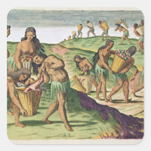 Sticker Carré Collecte de nourriture pour le magasin communautai