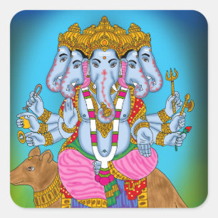 Sticker Carré Collection d'autocollants Ganesha