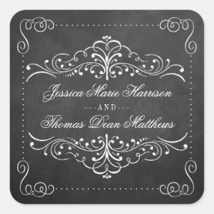 Sticker Carré Collection de Mariages de tableau de bord orné - P