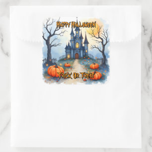 Sticker Carré Collection Halloween Tendance Mignonne Épouvantabl