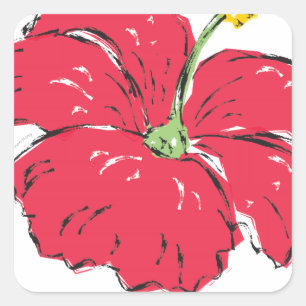 STICKER CARRÉ COLLECTION HIBISCUS DE SINGAPOUR
