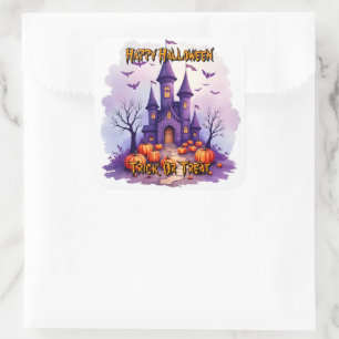 Sticker Carré Collection Moderne Halloween Épouvantable Mignonne