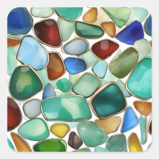 Sticker Carré Collection Seaglass pour bijoux.
