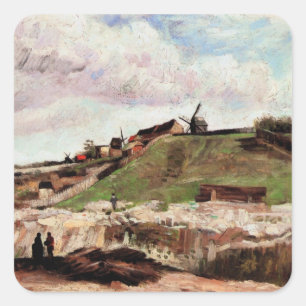 Sticker Carré Colline de Montmartre avec carrière par Vincent va