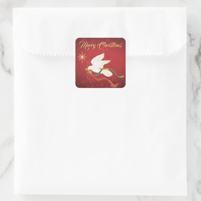 Sticker Carré Colombe blanche (Sac)