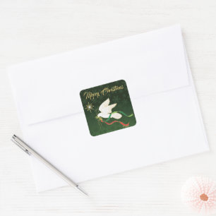 Sticker Carré Colombe blanche
