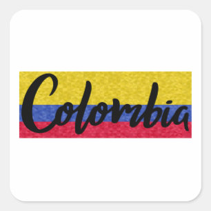 Sticker Carré Colombia Flag Pixel