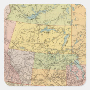 Sticker Carré Colombie-Britannique, Territoire du Nord-Ouest