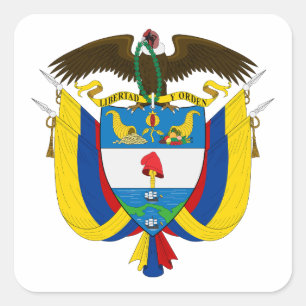 Sticker Carré Colombie pays blason armoiries symbole emblème dra