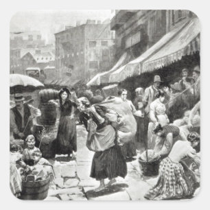 Sticker Carré Colonie italienne Mulberry Bend à New York