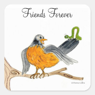 Sticker Carré Colonne Friends Forever Robin