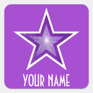 Sticker Carré Colonne pourpre Star "Your Name" carré violet