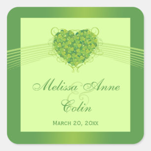 Sticker Carré Colonnes de mariage shamrock vert