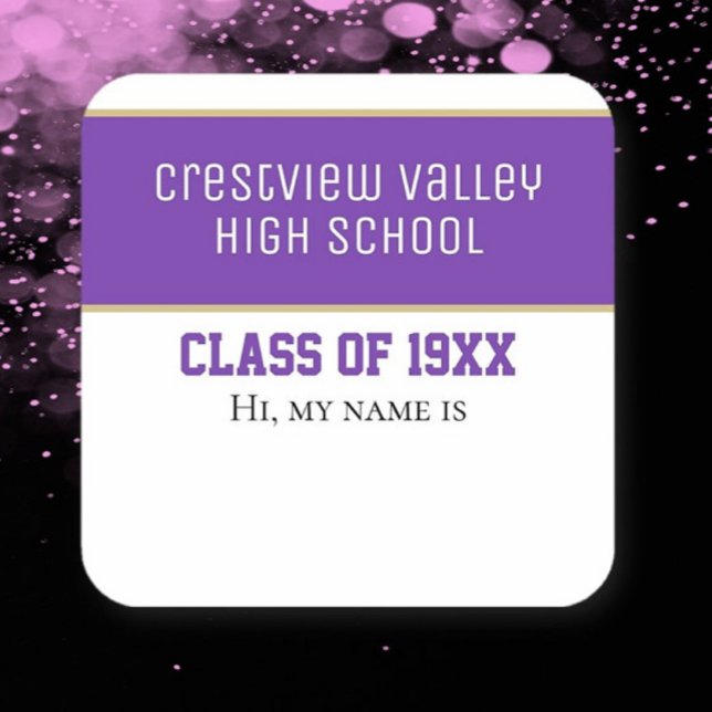 Sticker Carré Colonnes de nom de réunion de classe (Créateur téléchargé)