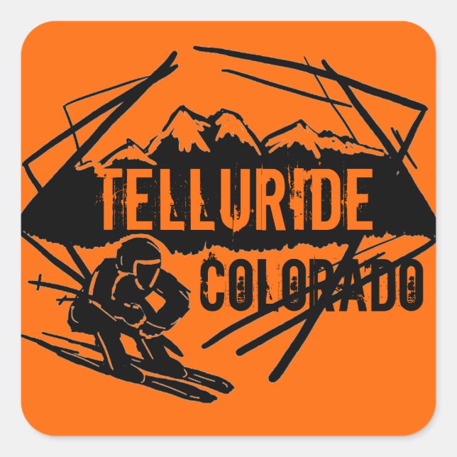 Sticker Carré Colorado de Telluride (Devant)
