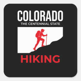 Sticker Carré Colorado Hiking – The Centennial State USA